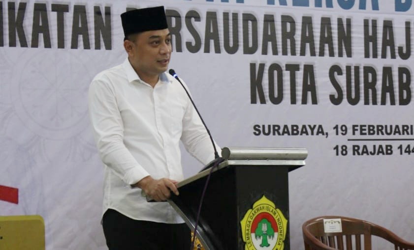 Wali Kota Eri Cahyadi buka Rakerda ll IPHI Surabaya di Aula Ponpes Sabilurrosyidin Annur, Surabaya, 19 Februari 2022. Dok. Lines Jatim.