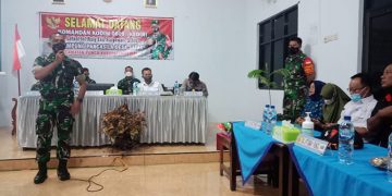 Dandim 0809/Kediri, Letkol Inf Rully Eko Suryawan, hadir di Kampung Pancasila di Desa Satak, Kecamatan Puncu, Kediri, 23 Maret 2022. Dok: Kontributor Lines Kediri.