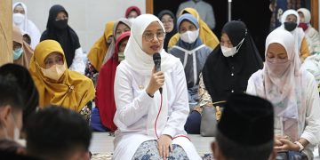 Bupati Ipuk Fiestiandani bersilaturahim ke keluarga besar LDII Banyuwangi di Masjid Baitul A'la, Kelurahan Karangrejo, Banyuwangi, 22 April 2022. Dok: Kontributor KIM Banyuwangi.