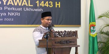 Ketua Komisi Pengkajian dan Penelitian MUI Jawa Timur, KH M Noor Harisudin berikan tausiah agama di Aula Kantor DPD LDII Jember, 29 Mei 2022. Dok: Kontributor KIM Jember.