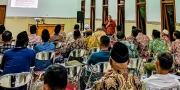 Ketua Departemen Hukum dan HAM DPP LDII Subiyanto sosilisasikan legalitas yayasan dan aset di Aula Al Islah Bojonegoro, 28 Juni 2022. Dok: Lines Bojonegoro.