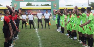 Pembukaan Liga Santri Nusantara Piala KSAD di Stadion Notohadinegoro, Jember, Senin (4/7).