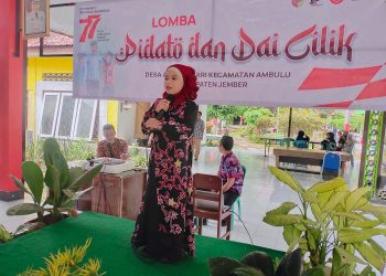 Peserta lomba pidato dan dai cilik di Desa Andongsari, Kecamatan Ambulu, Kabupaten jember, Kamis (18/8). Dok: LDII Jember.