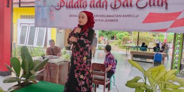 Peserta lomba pidato dan dai cilik di Desa Andongsari, Kecamatan Ambulu, Kabupaten jember, Kamis (18/8). Dok: LDII Jember.