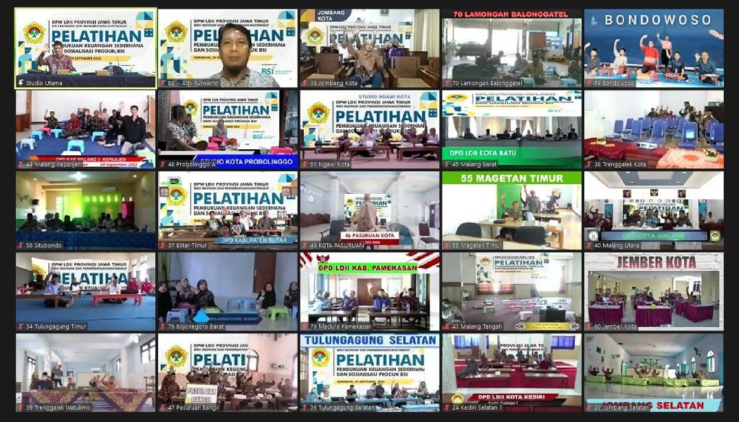 DPW LDII Jawa Timur helat “Pelatihan Pembukuan Keuangan Sederhana dan Sosialisasi Produk BSI”, Sabtu (24/9) secara daring.