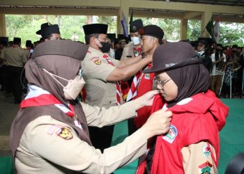 Pembukaan Kemah Besar Nasional (Kembesnas)” yang digelar Satuan Komunitas Pramuka Sekawan Persada Nusantara (Sako SPN) di Bumi Perkemahan Letjen (Purn) Mashudi, Kiara Payung, Kabupaten Sumedang, pada Rabu (14/9). Dok: LINES.