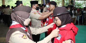 Pembukaan Kemah Besar Nasional (Kembesnas)” yang digelar Satuan Komunitas Pramuka Sekawan Persada Nusantara (Sako SPN) di Bumi Perkemahan Letjen (Purn) Mashudi, Kiara Payung, Kabupaten Sumedang, pada Rabu (14/9). Dok: LINES.