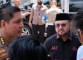 Ketua DPD LDII Kota Solo, Muhammad Zain terima kunjungan silaturahim Pelaksana tugas (Plt) Kapolresta Solo, Kombes Pol Alfian Nurrizal, di Ponpes Budi Utomo, Selasa (13/9). Dok: LINES.