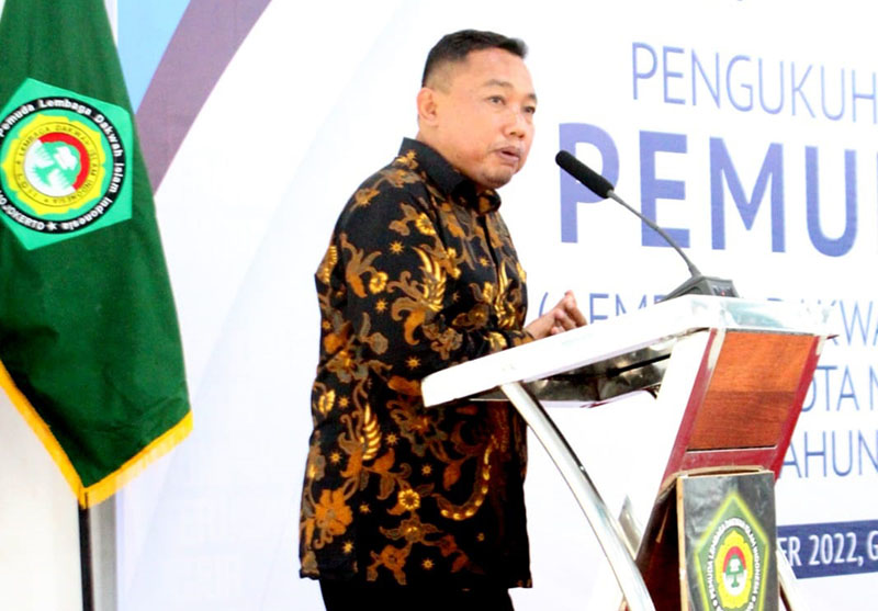Kepala Bakesbangpol Kota Mojokerto Moh. Imron saat memberi pengarahan pada Pengurus Pemuda LDII Kota Mojokerto masa bakti 2022-2026. Dok: LINES.