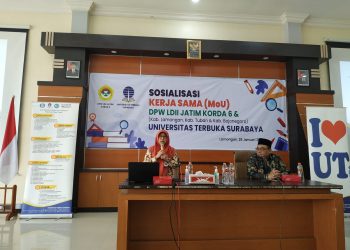DPW LDII Jawa Timur menggandeng Universitas Terbuka (UT) Surabaya untuk memberikan sosialisasi tentang pendidikan tinggi, Sabtu (28/1). Dok: LINES.