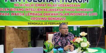Kejati Bengkulu berikan penyuluhan hukum tentang nilai-nilai empat pilar kebangsaan di Ponpes LDII Al-Huda Kelurahan Kebun Tebeng, Kota Bengkulu, Kamis (23/2)