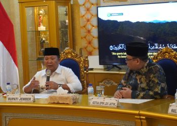 Bupati Jember Hendi Siswanto menerima kunjungan jajaran pengurus DPW LDII Jawa Timur di pendopo (15/3). Dok: LINES.
