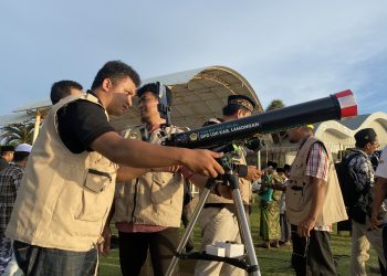 Penentuan Rukyatul Hilal di Tanjung Kodok, Lamongan, Rabu (22/3)