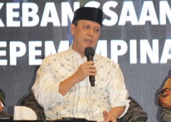 Komjen Pol Boy Rafli Amar jabarkan model kepemimpinan Islam di Indonesia saat acara Tadarus Kebangsaan di Hotel Royal Kuningan, Jakarta, Sabtu (25/3). Dok : Lines