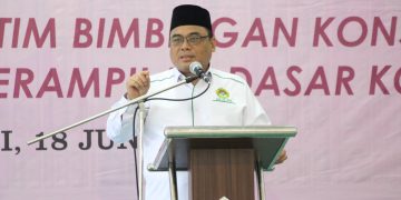 Sambutan Ketua DPW LDII Jatim, KH Moch Amrodji Konawi. Dok : LINES.