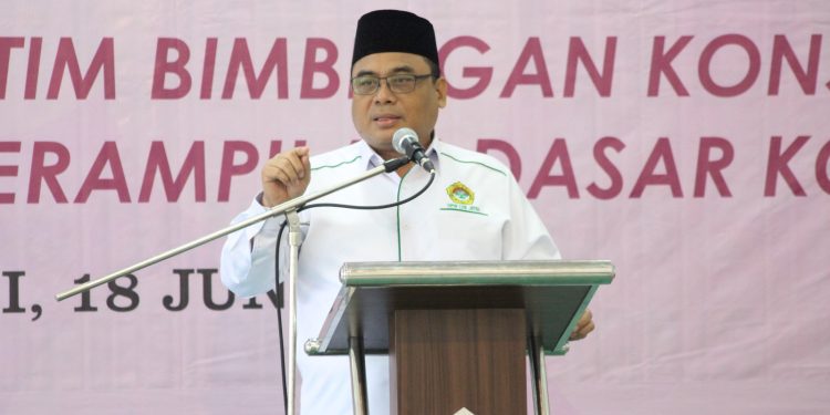 Sambutan Ketua DPW LDII Jatim, KH Moch Amrodji Konawi. Dok : LINES.