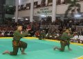Pesilat tampil di pembukaan Kejurprov Remaja PERSINAS ASAD Jatim di Ponpes Wali Barokah Kediri, Rabu (14/6). Dok: LINES.