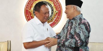 Ketua Umum DPP LDII KH Chriswanto Santoso dan jajarannya, silaturahim ke Badan Intelijen dan Keamanan (Baintelkam) Polri bertemu Komjen Pol. Suntana. Foto: LINES.