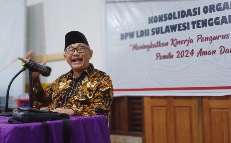 DPW LDII Sulawesi Tenggara (Sultra) menggelar konsolidasi organisasi untuk menyambut Pemilu damai yang menghadirkan Ketua Umum DPP LDII KH Chriswanto Santoso. Foto: LINES.
